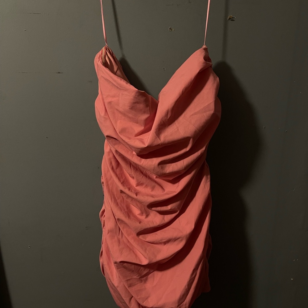 Fashion Nova Pink Ruched Bodycon Mini Dress - Size L - Picture 3 of 6